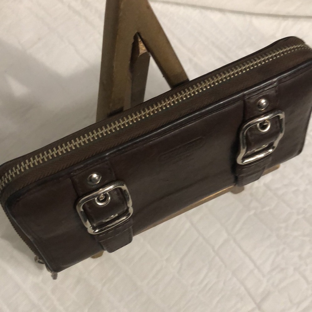 Coach Vintage Zoe Leather Zip Double Buck Wallet - Picture 4 of 11